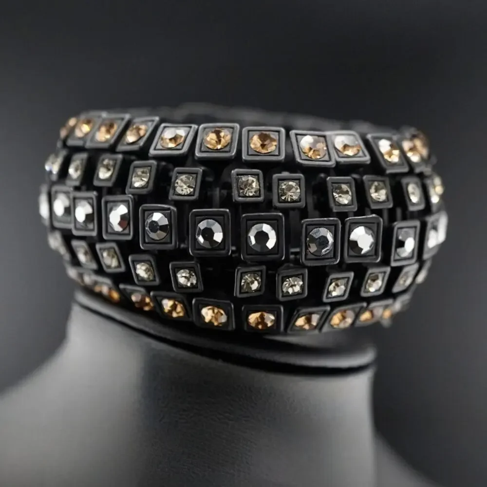 Roxanne Assoulin Signed RA Amber Crystal Statement Cuff Bracelet 8